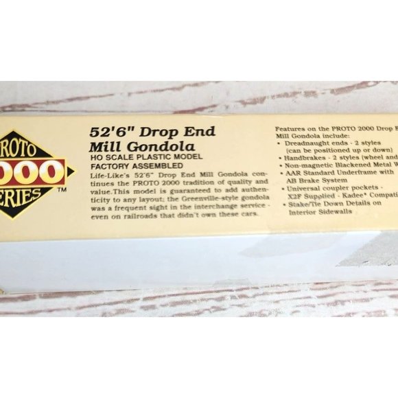 Proto 2000 Series HO Scale Factory Assembled 52’ 6” Drop End Mill Gondola Train - Picture 9 of 15